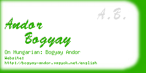 andor bogyay business card